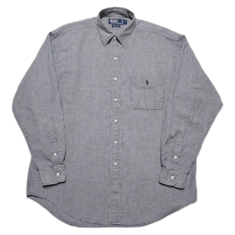 Polo by Ralph Lauren Black and White Checkered Casual Button Down Shirt